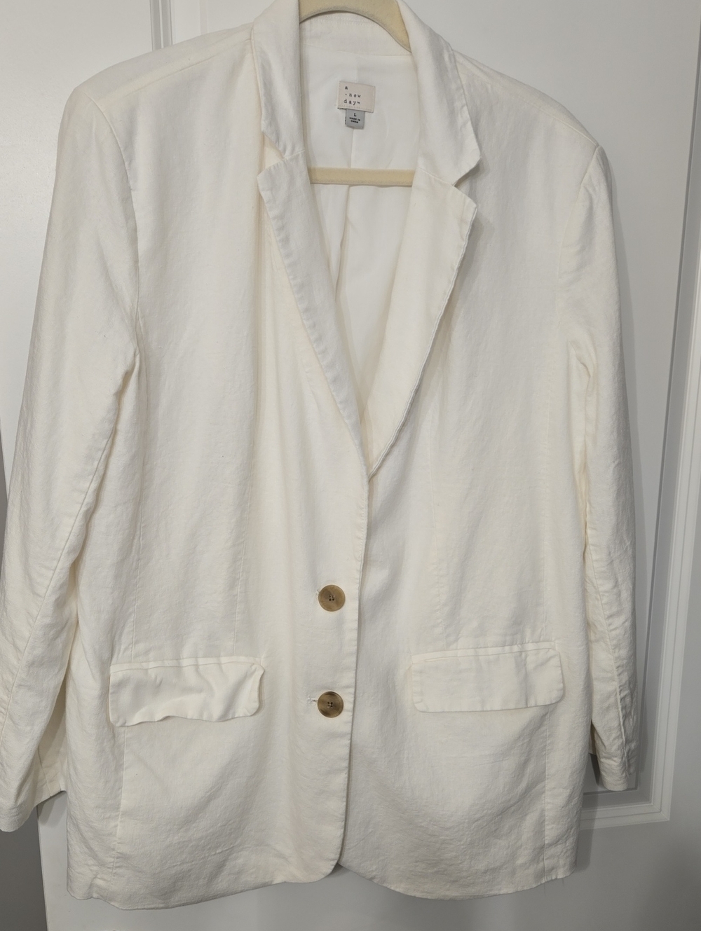 a new day Ivory Single-Breasted Notch Lapel Blazer
